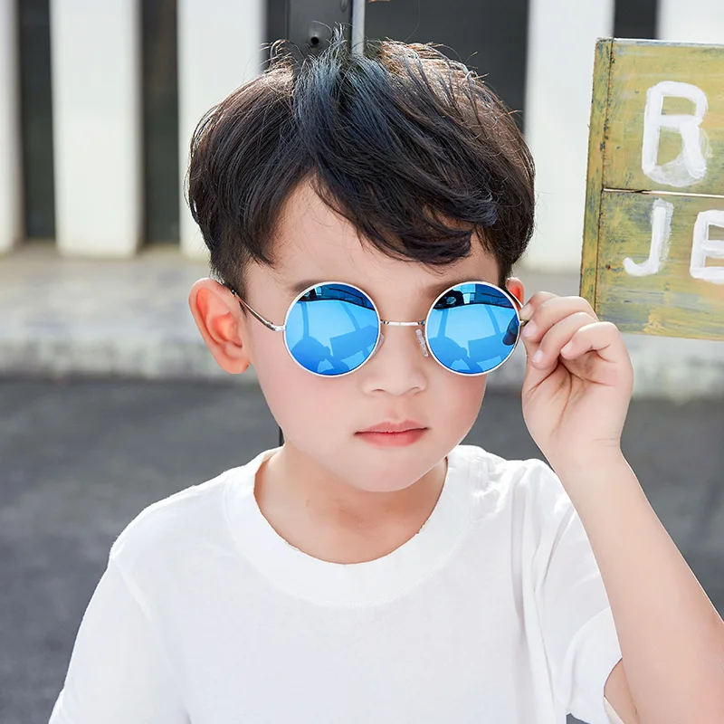 KILIG/ Популярные Круглые Солнцезащитные очки, детские очки с металлической оправой, солнцезащитные очки с защитой от УФ-лучей для мальчиков, очки для девочек, детские очки, UV400, подарок