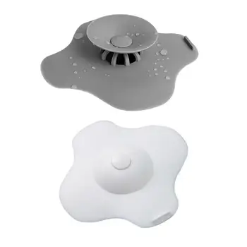 

5pcs Shower Drains Stopper Silicone Plug Filter Pressing Closed Cover Strainer Floor Sucker Bathroom Home Kitchen Accessories