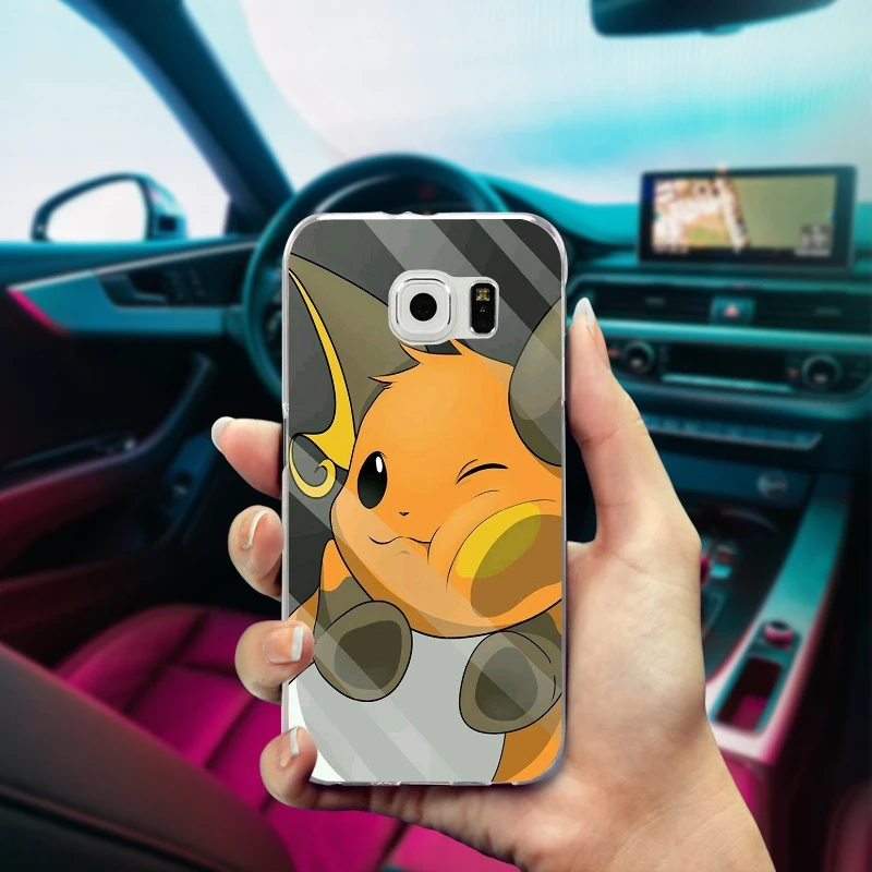 Силиконовый, мягкий, телефонный чехол для samsung Galaxy Note 2 3 4 5 8 S3 S4 S5 мини S6 S7 S8 S9 Edge Plus лист Покемон Пикачу Райден