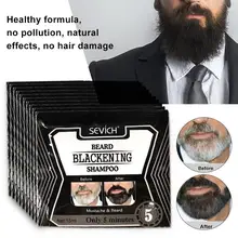 Shampoo preto barba barba shampoo 5 peças, barba colorida líquido para homens cuidados com a barba