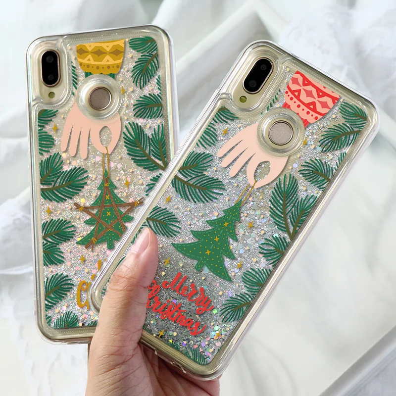 

Christmas Snowflake Quicksand Case For Huawei P30 Pro P10 P20 Mate 10 20 Honor 10 Lite 9 View 10 20 7A Pro Y9 2019 P Smart Coque