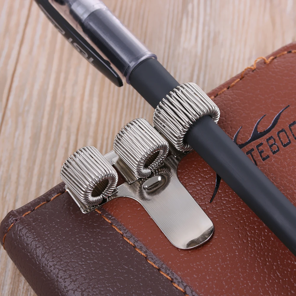 Pen Holder Pen and Brush Holder Pen Loop Single/Double/Triple Hole Metal Spring Pen Holder Pocket Clip Doctors Nurse Uniform Notebook Metal Clip