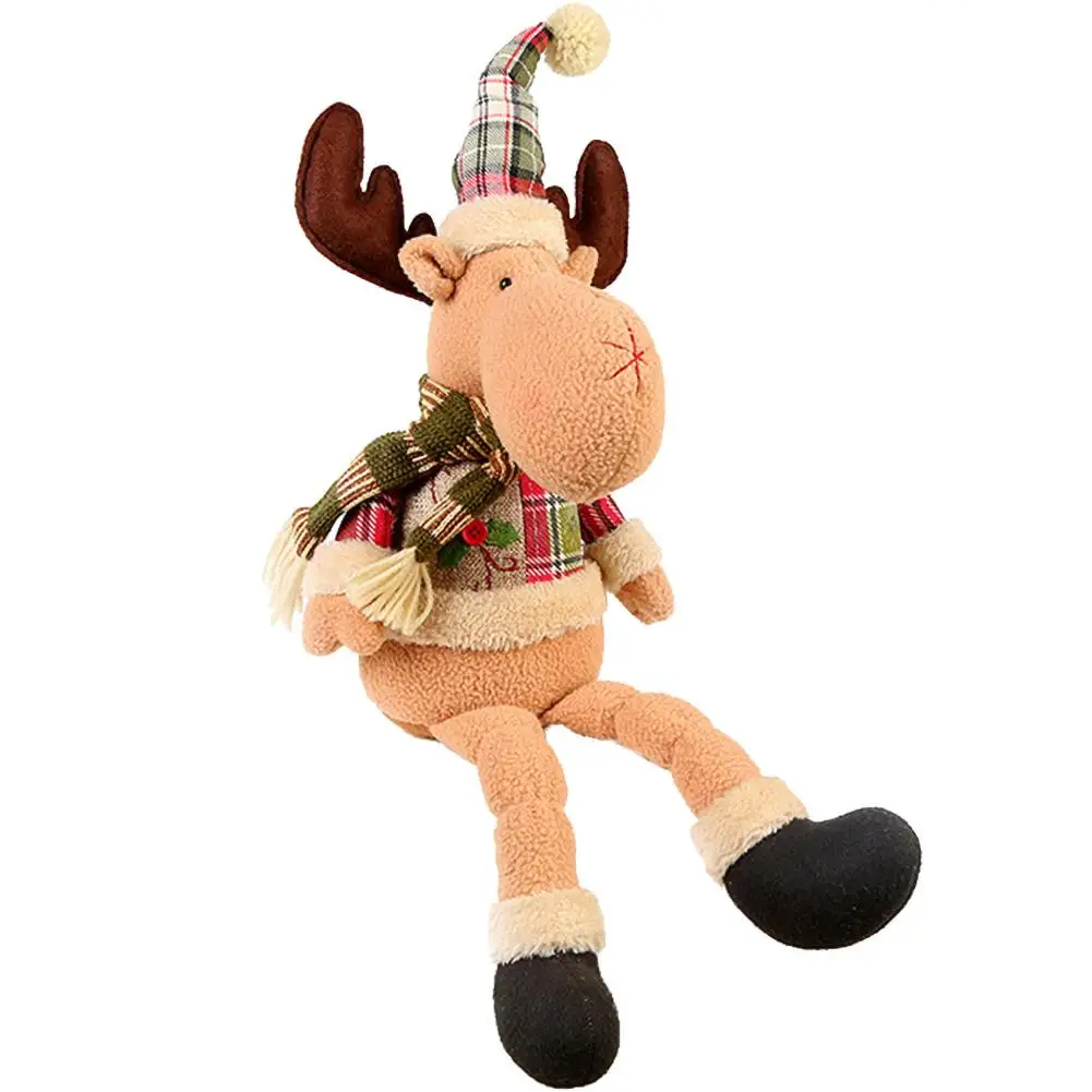 

Christmas Doll Decorations - Soft Plush Stuffed Toy Animated Elk Santa Claus Snowman Figure Xmas Figurine Decorations Ornament