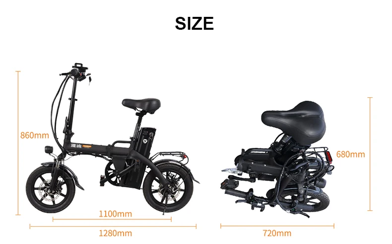 Sale Daibot Foldable E Scooter Two Wheels Electric Bicycle 14 inch 48V 300W 80KM Mini Portable Folding Electric Bike Adults Womens 21