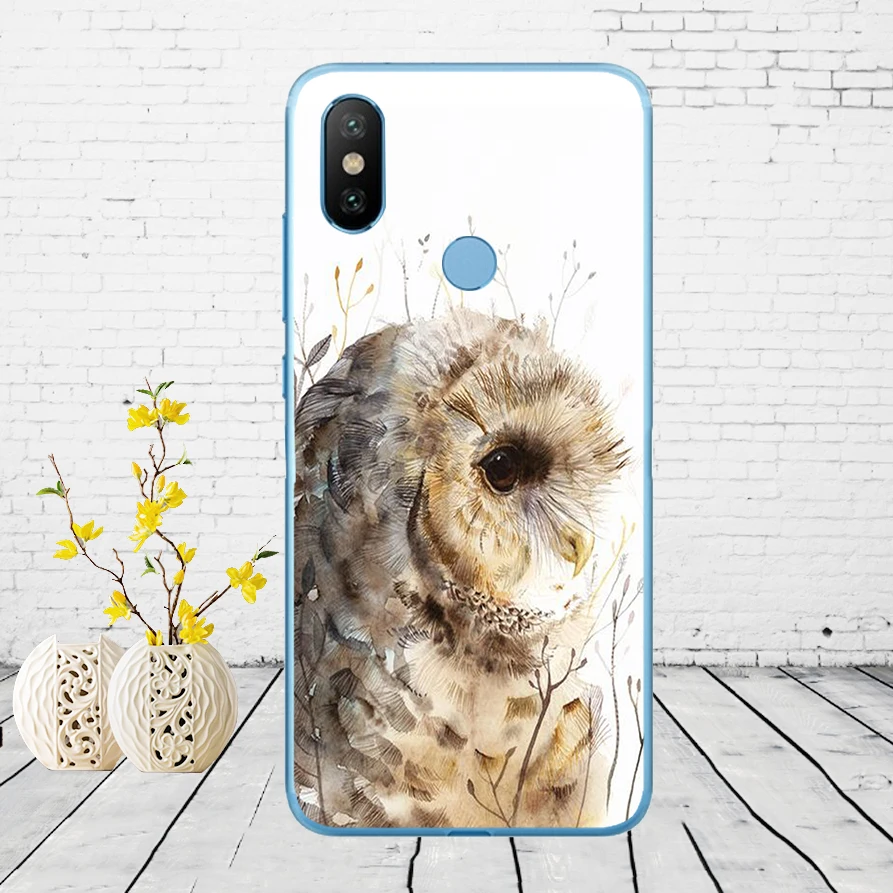 Мягкий силиконовый чехол 56DD Сова для Xiao mi Red mi 6 6a mi 8 a2 lite note 5 6 pro 7