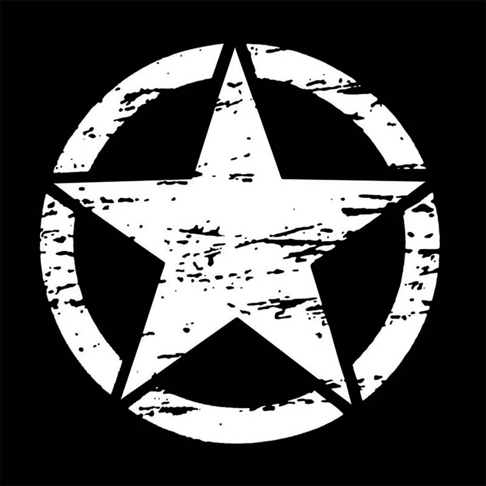 

Military Army Star Hood KK Vinyl Car Sticker Off Road Graphic Car Decal for Jeep Wrangler Automobiles Exterior Accessories