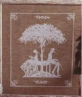 

a-Single color embroidered picture couple under tree Counted Cross Stitch Kit Cross stitch cross stitch no print Stump house-S