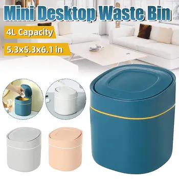 

Cute Desktop Waste Bin Household Table Sundries Plastic Office Supplies Trash Can Mini Sitting Room Toilet Dustbin Barrel Box