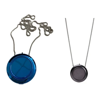 

2 Pcs Wearable Air Purifier USB Portable Personal Necklace Negative Ion Air Purifier Air Freshener Blue & Black