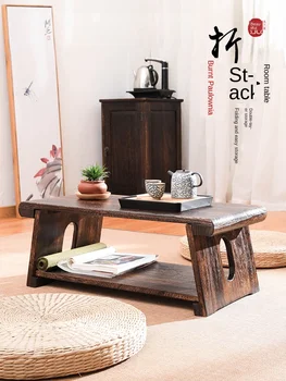 

Folding Kang Table Home Tatami Small Wood Windows and Small Coffee Table Zen Japanese Balcony Low Table Small Tea Table