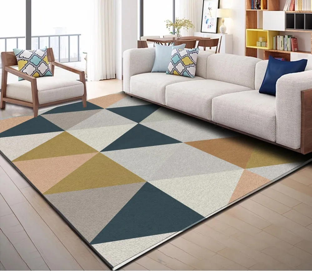 

Fashion geometric living room bedroom bedside carpet floor decorative painting 3d floor painting wallpaper