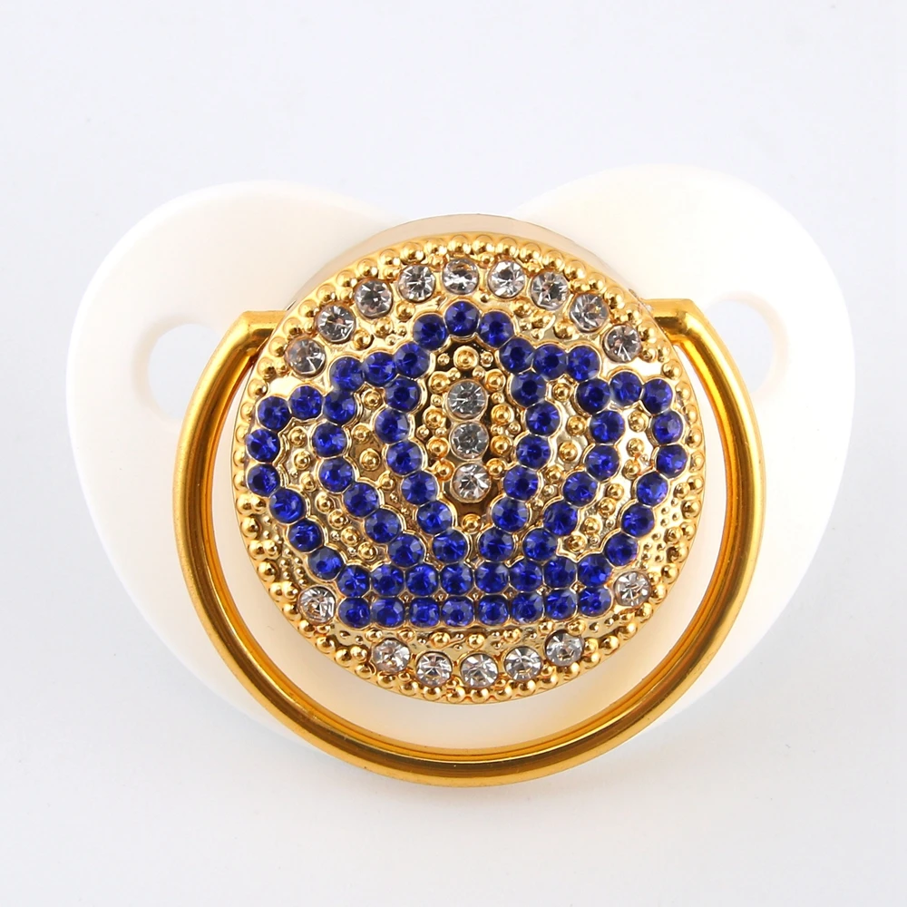 Luxury Transparent Crown Diamond Baby Bling Pacifier Baby Registry Gift Soother Newborn Unisex Baby Shower Gift