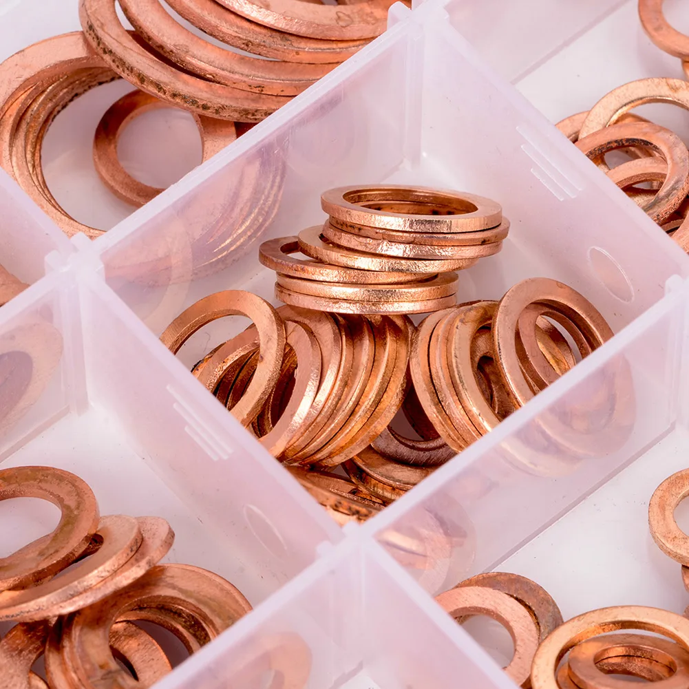 Горячая Распродажа 280 шт./компл. Медь уплотнительная шайба однотонные прокладки на плоской подошве комплект уплотнительного кольца для лодка NDS66