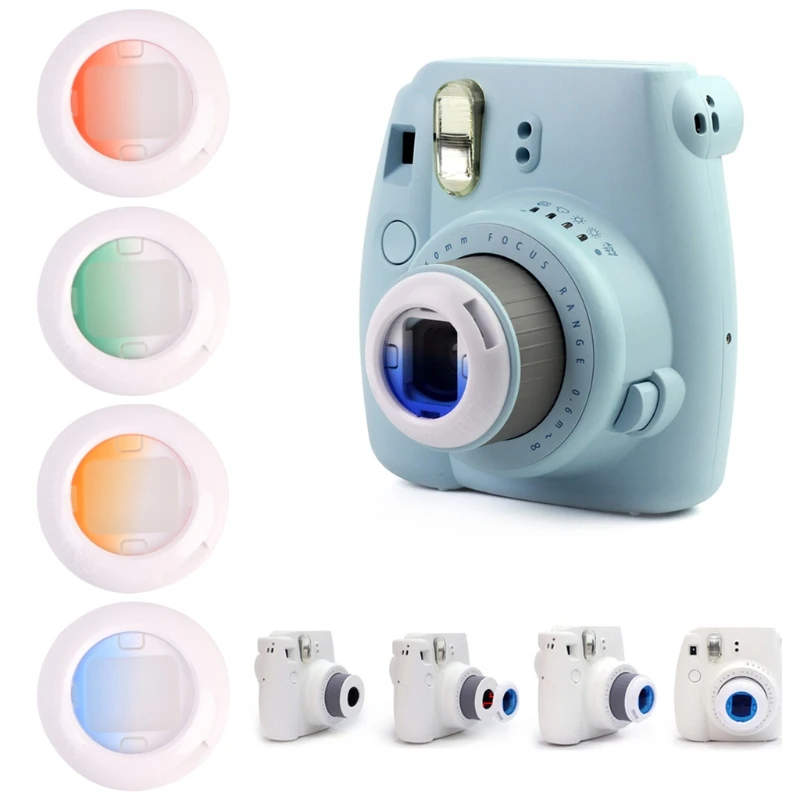 4x градиентный цвет крупным планом Набор фильтров для Fujifilm Instax Mini пленочная камера пластиковые аксессуары для объектива камеры