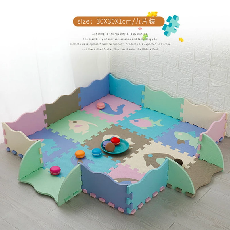 baby play mat foam with fence