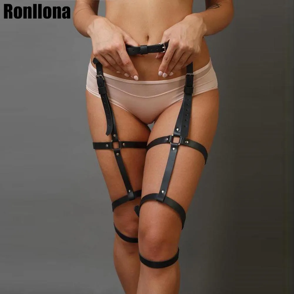 LP-003 Ronllona, сексуальное кожаное женское нижнее белье, подвязки, бондаж из ремней, клетка, ремни, бюстгальтер, подвязки, ремни, женское нижнее белье, женские ремни - Цвет: LP-003