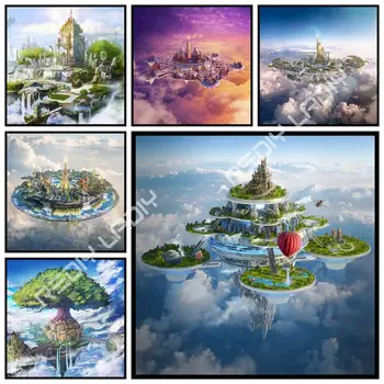 

DIY Diamond Painting Fanciful Castle Diamond Mosaic Picture of Rhinestones Art Diamond Embroidery Cross Stitch Home Decor Gift