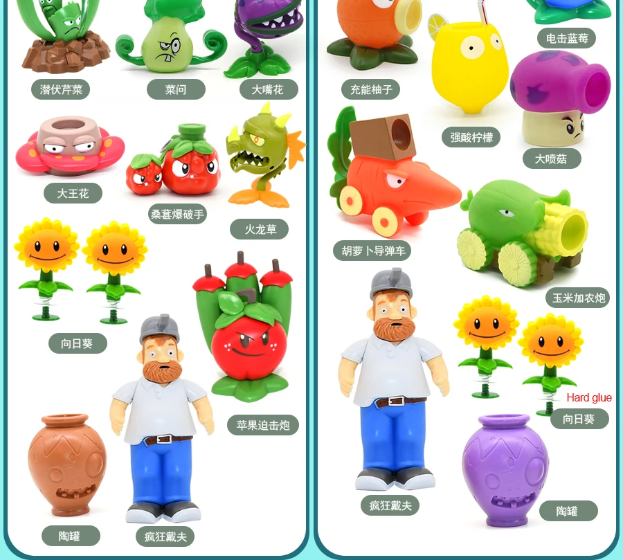 New Role PLANTS VS ZOMBIES 2 PVZ Toys Full Set Gift For Boys Box-packed Children's Dolls Action Figure Model Present Map predator toys