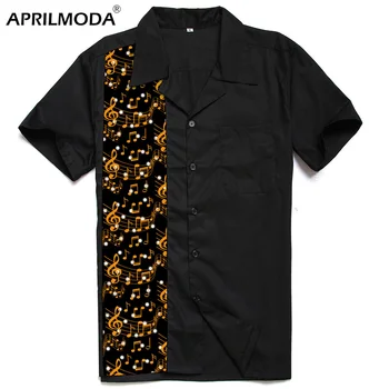 

1950s Rockabilly Shirt Men Casual Vintage Cotton Punk Rave Tops 60s 2019 Steampunk Short Sleeve Hip Hop Dress Shirts Men Clothes