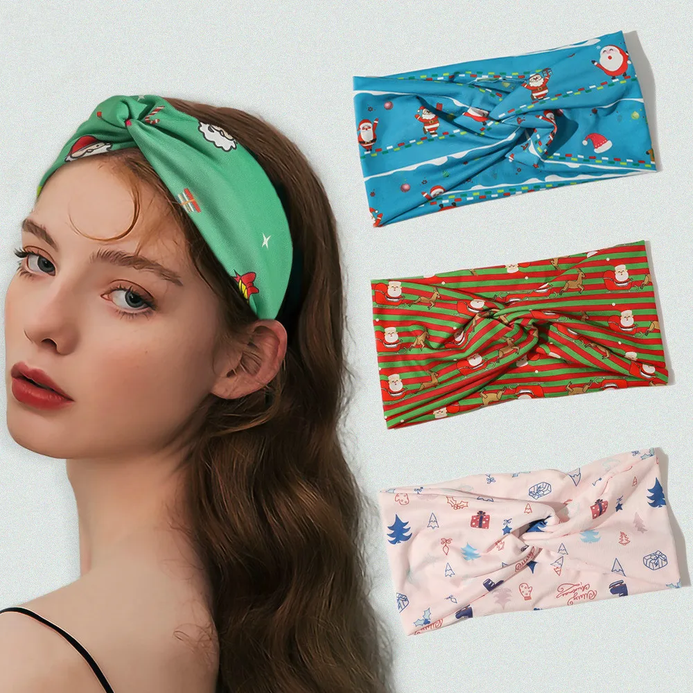 

DoraDeer Cross Hairband Women Headband Occident Brand Designer Scrunchie Ladies Fashion Girl Ponytail Holder Christmas Headwear