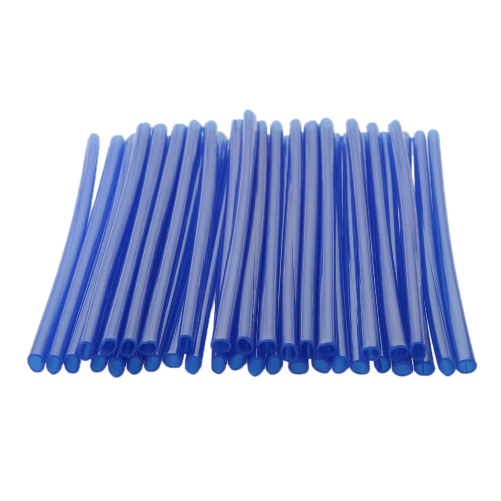 72 Pieces Universal Motocross Wheel Rim Spoke Wraps Skins Cover Blue/Red