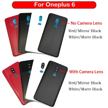 

New For Oneplus 6 6T Back Door Case Battery Rear Housing Back Cover With Camera Glass replacement Parts