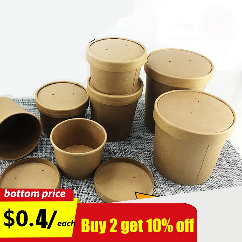 Download Disposable Kraft Paper Soup Cup Dessert Ice Cream Cake Soup Container Food Package Free Product 2 Oz Transparent Sauce Cup Box Soup Soup Boxcup Cups Aliexpress