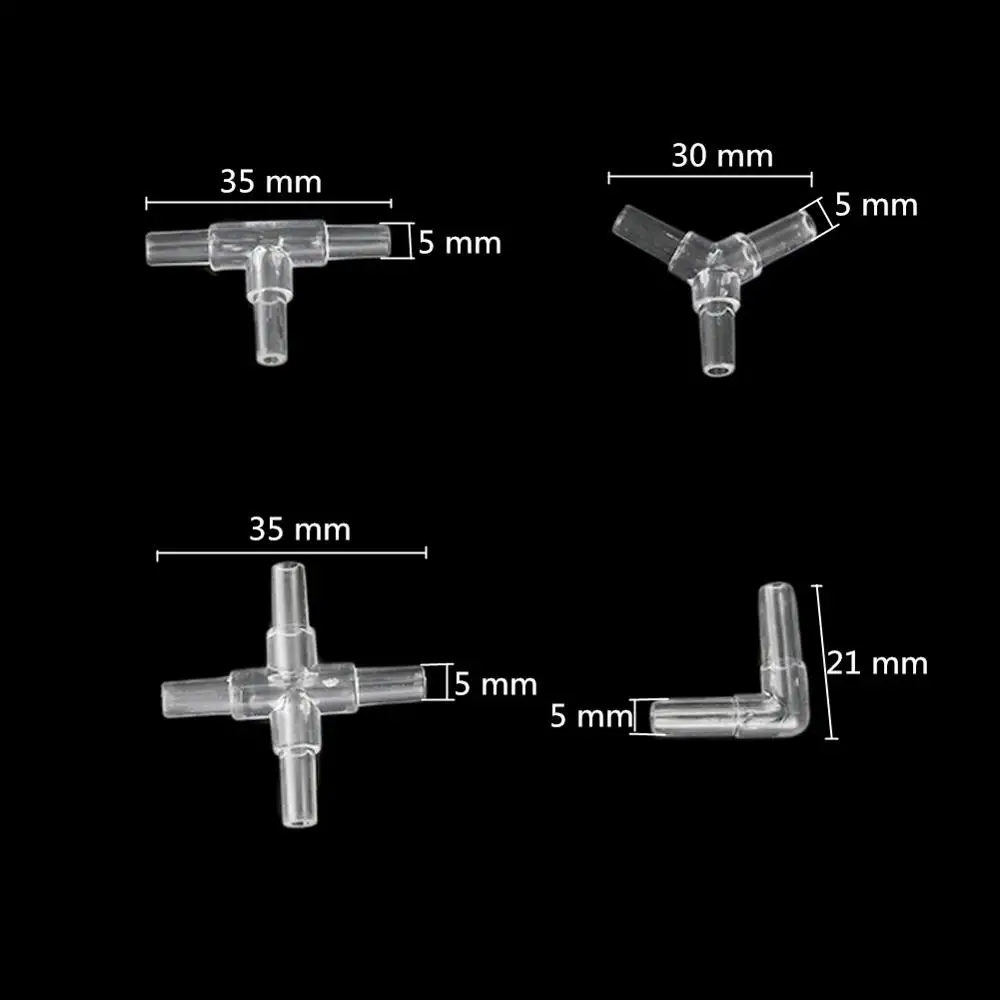 10 шт. шланг равный прозрачный акриловый соединители тройник/Крест/локоть/y-образный воздушный трубчатый соединитель аквариумная трубка аксессуары
