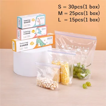 

Food Saver Box Fresh-keeping Storage Bags Waterproof Sealed Bag ziplock Bags Kitchen Organizer Surface can Written Reusable