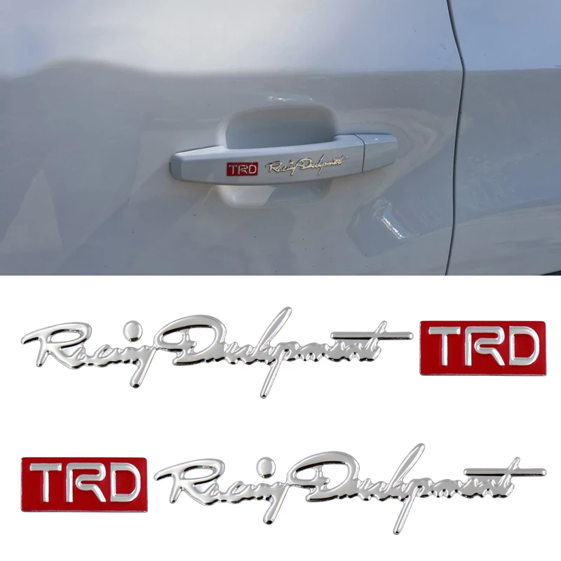 2 шт./компл. автомобиль-Стайлинг Логотип TRD дверные ручки светоотражающие