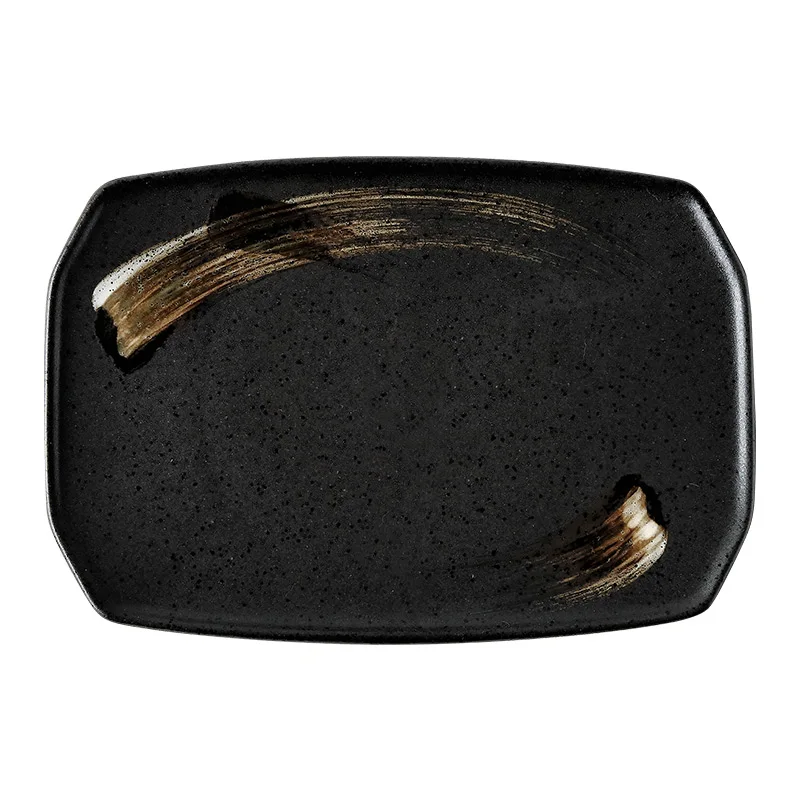 RUX WORKSHOP Japanese Style Ceramic Plate Large Dining Room Household Rectangular Western Food Fruit Dinner Plate