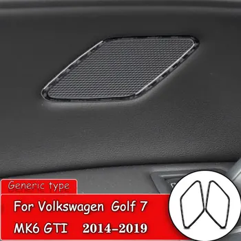 

2Pcs Carbon Fiber Car Interior Car door Loudspeaker Decora sticker Protection Trim For Volkswagen-VW-Golf 7 GTI-MK7 2014-2019