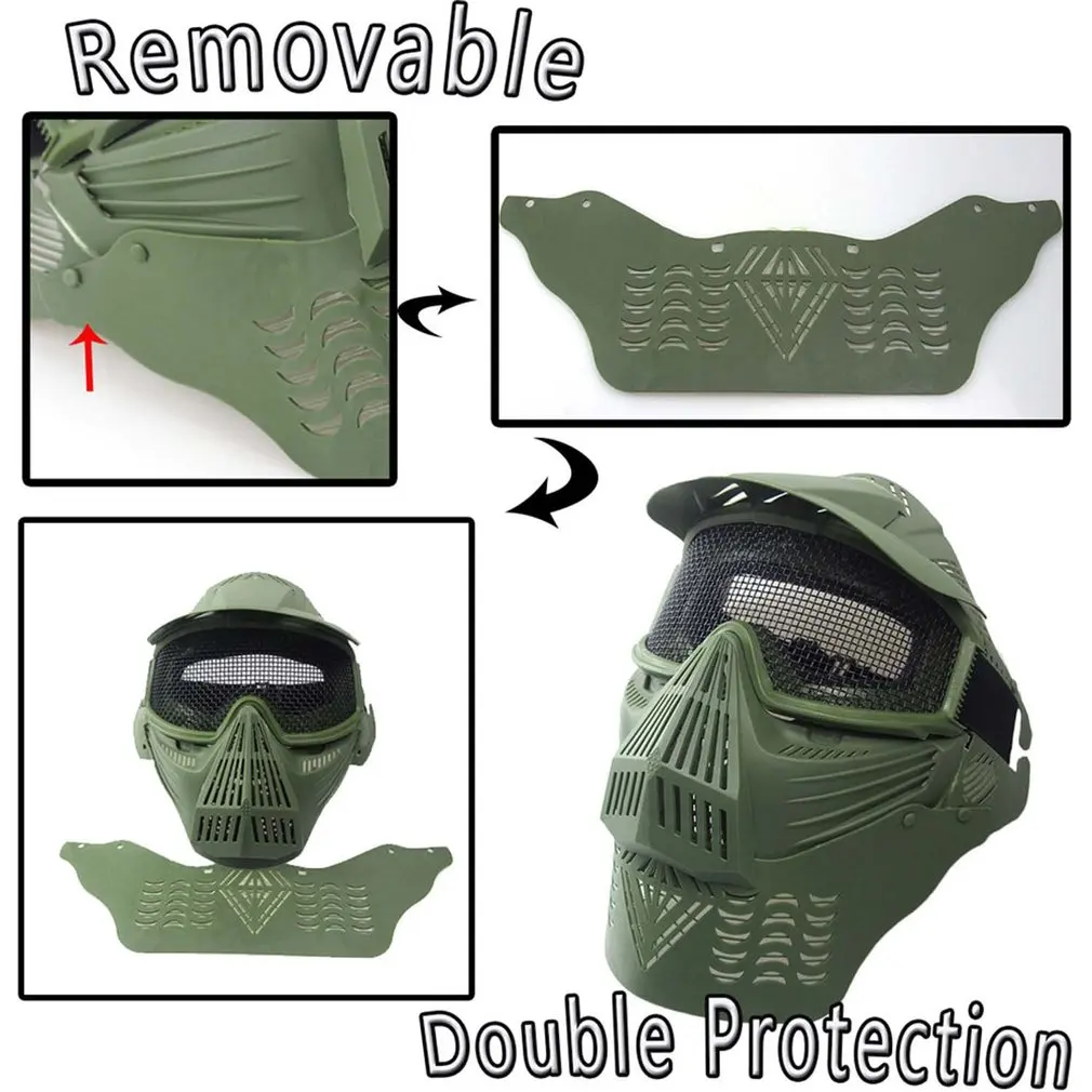 Airsoft маска для лица Уход за кожей лица маска с сеткой легкий Охотничий Тактический Открытый защитный CS Хэллоуин вечерние велосипедная маска для лица