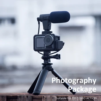 

Microphone Camera Cage + Tripod + Microphone + Aluminum Audio Adapter for DJI OSMO Action Outdoor Travel Accessories