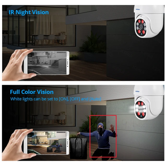 KERUI Yoosee 1080P PTZ Wifi IP Camera Outdoor 4X Digital Zoom AI Detect Wireless Camera H.265 P2P 2MP Home Security CCTV Camera 6