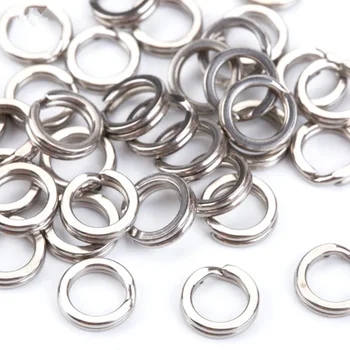

10pcs Fishing Rings Stainless Steel Connecting Ring Fishing Accessories Split Rings High Quality Strengthen Solid Ring Lure