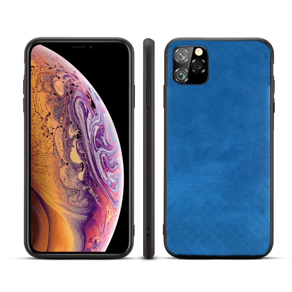 Slim Leather Vintage Shock-proof Case Cover for iPhone 11 Pro Max 6.5 Inch Luxury Hard Matte Cover Business Style Phone Cases