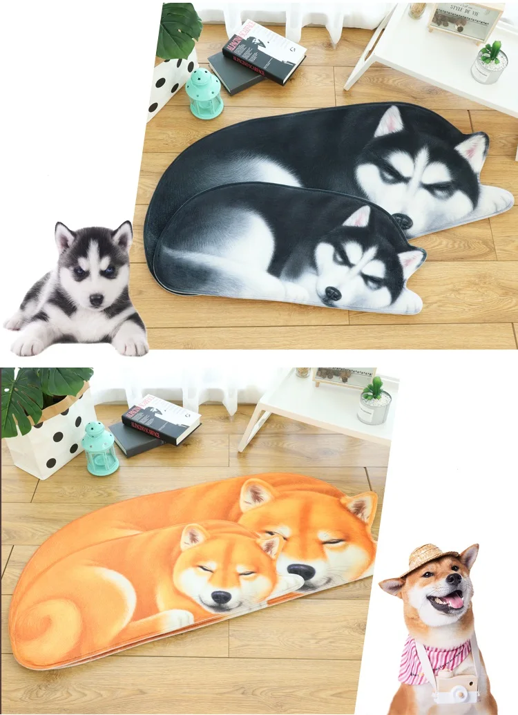 Креативный 3d коврик стилизованный для собак Нескользящие Коврики для домашних животных для гостиной ковры для спальни кухня ванная комната коврик 24 цвета