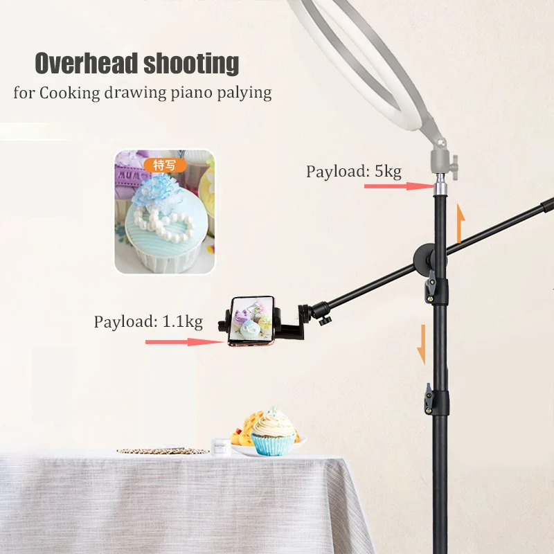 Bfollow-tripé para Tiro Overhead Celular Tablet Light Câmera Dslr Braço Boom Video Studio Youtuber Stand 2m 79 - Image 5