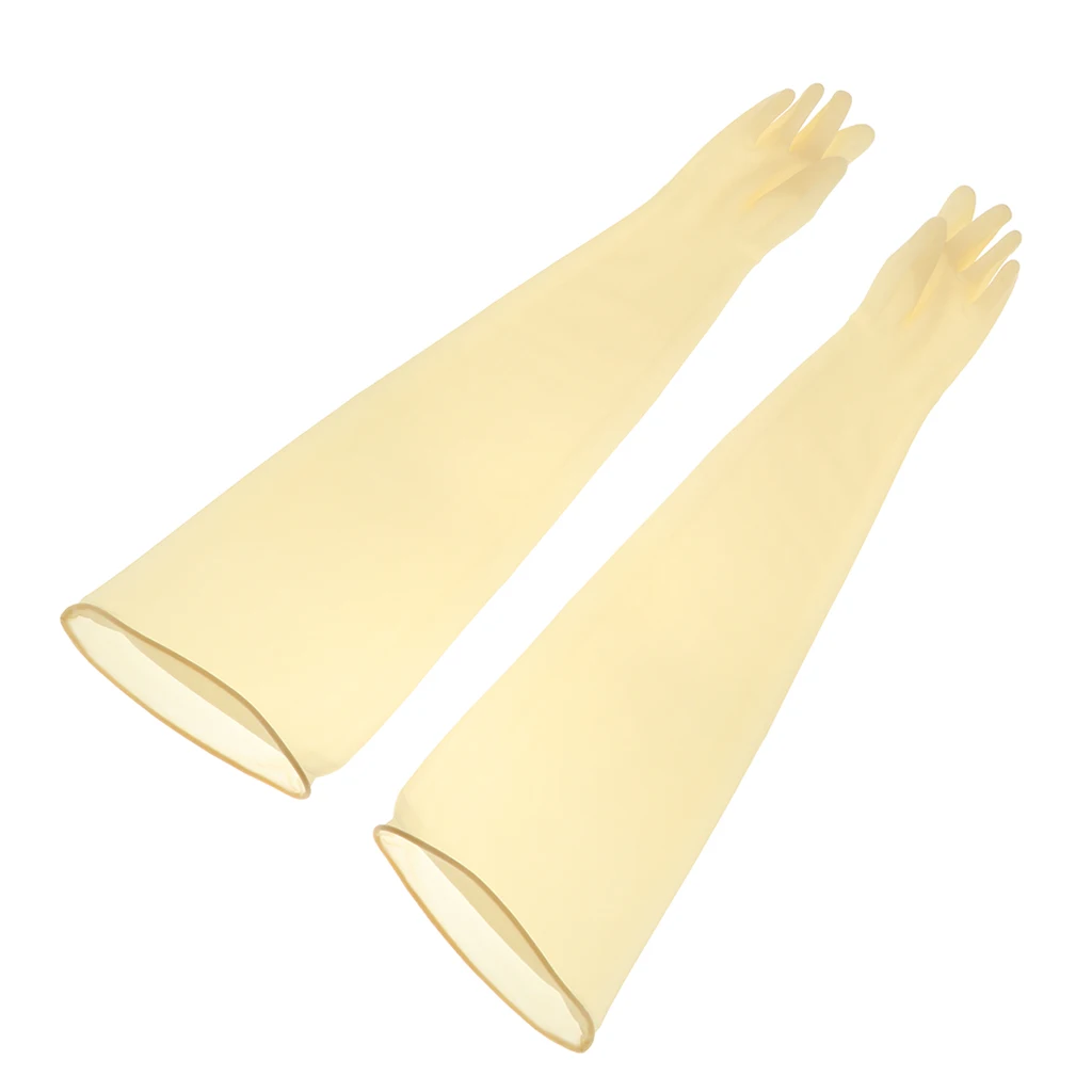 75cm Industrial Lab Resistant Anaerobie Glove Box Safety Work Gloves Yellow