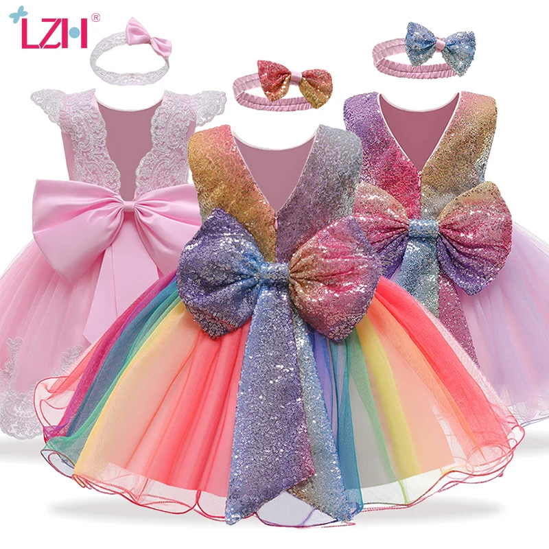 LZH New Kids Dresses For Girls Easter Carnival Costume Flower Girls Wedding Princess
