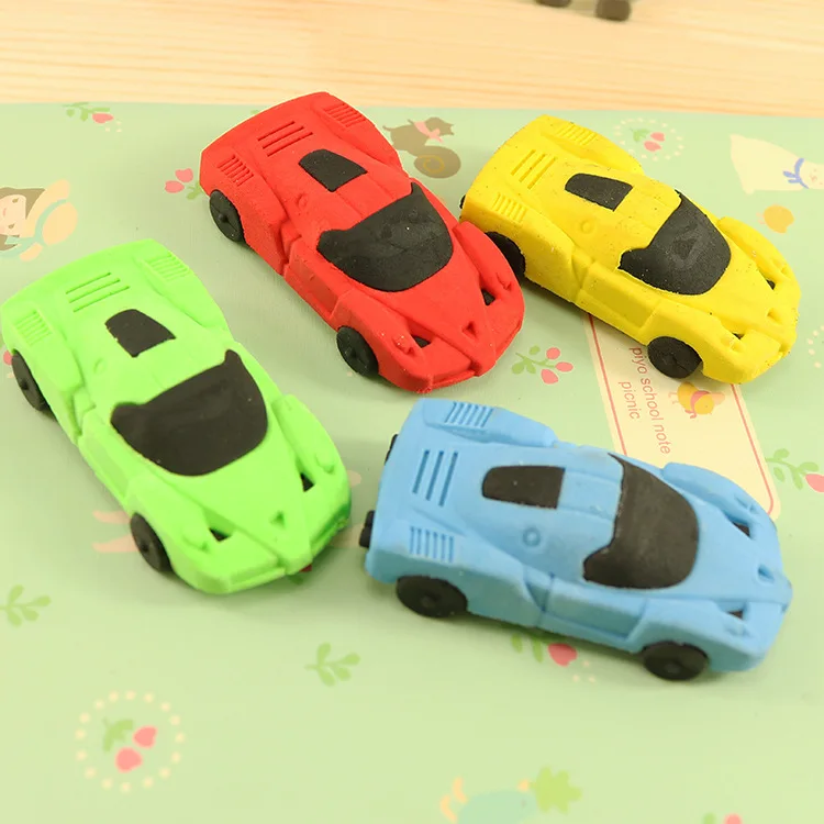 

1 PCs Creative Cartoon Racing Car Student Child Environmental Protection Eraser Student Stationery Wholesale Learning Supplies