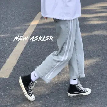 

2020 Men's Baggy Homme Classic Casual Pants Cargo Pocket Wash Jeans Blue/grey Color Biker Denim Trousers Plus Size S-2XL