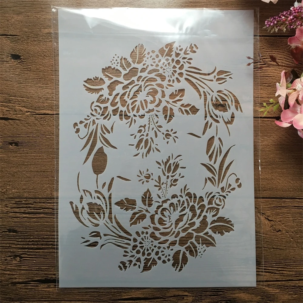 Camadas de Folhas Ramos DIY Template Stencils