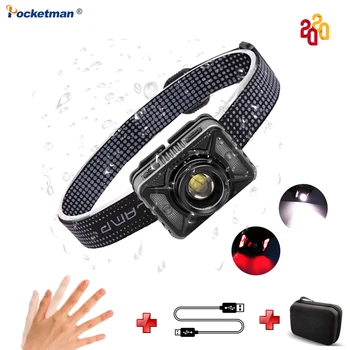

Super Bright LED Headlamp USB Rechargeable Body Motion Sensor Headlight Camping Flashlight Head Light Torch Lamp With USB