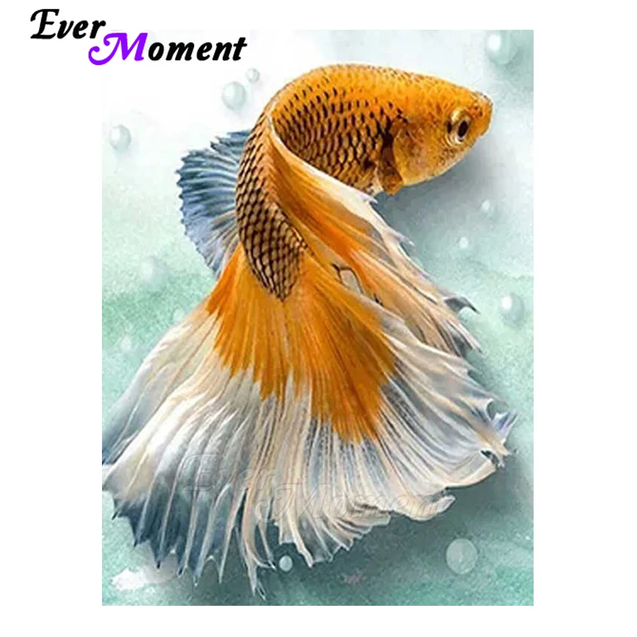 Ever Moment 5D алмазная картина полная дрель квадратная современная Золотая рыбка без