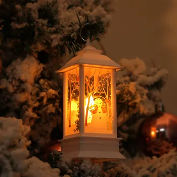

Konesky Christmas Flame Light Led Light Santa Claus Pattern Home Decoration Snowman Lantern Decor LED Night Light