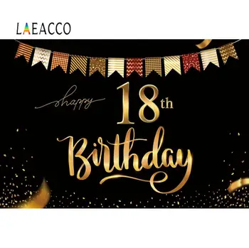 

Laeacco Happy 18th Birthday Party Photography Backdrops Personalized Photographic Backgrounds For Photo Studio Photophone Decor