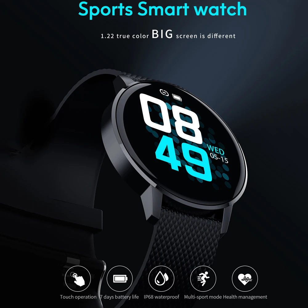 

women smart watch men Heart rate Blood pressure monitor fashion sport watch Fitness tracker for Android or IOS