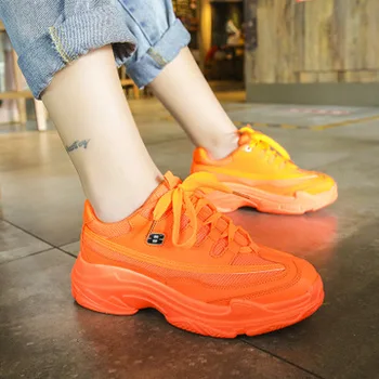 

Women's single shoes 2019 autumn new lace-up women's shoes with running mesh sports shoes women